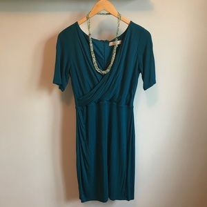 LOFT casual v-neck dress in teal